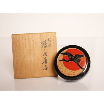高橋静道 彫漆香合　K538