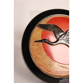 高橋静道 彫漆香合　K538 