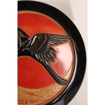 高橋静道 彫漆香合　K538 