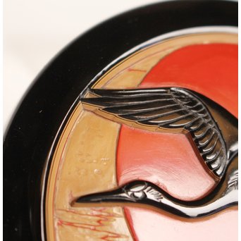 高橋静道 彫漆香合　K538 