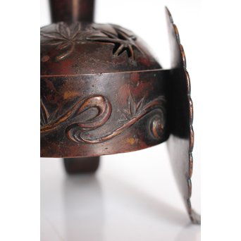 宮田藍堂 竜田川紋烏帽子型香炉　K550 