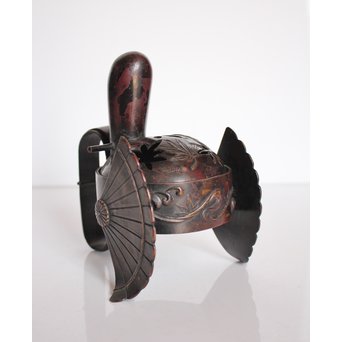 宮田藍堂 竜田川紋烏帽子型香炉　K550