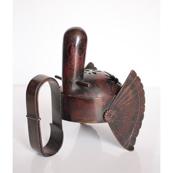 宮田藍堂 竜田川紋烏帽子型香炉　K550 