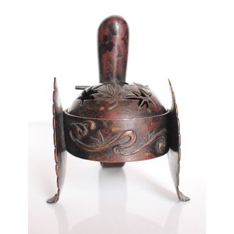 宮田藍堂 竜田川紋烏帽子型香炉　K550 