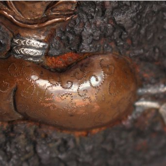 宝尽高盛銀象嵌 鉄瓶　K551 