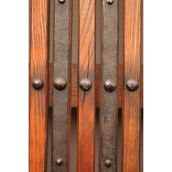 鉄金具総欅格子蔵戸　W552Y 