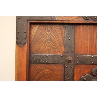 鉄金具総欅格子蔵戸　W552Y 