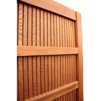 鉄金具総欅格子蔵戸　W552Y 