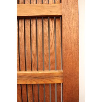 鉄金具総欅格子蔵戸　W552Y 