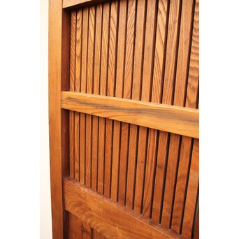 鉄金具総欅格子蔵戸　W552Y 