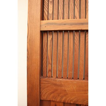 鉄金具総欅格子蔵戸　W552Y 