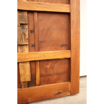 鉄金具総欅格子蔵戸　W552Y 