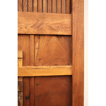 鉄金具総欅格子蔵戸　W552Y 