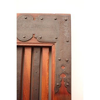 重厚鉄金具総欅格子蔵戸　W553 