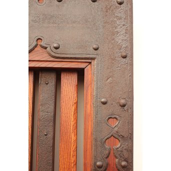 重厚鉄金具総欅格子蔵戸　W553 