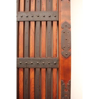 重厚鉄金具総欅格子蔵戸　W553 