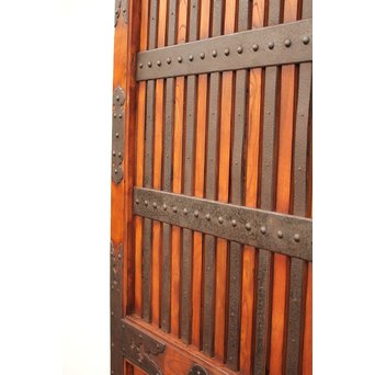 重厚鉄金具総欅格子蔵戸　W553 