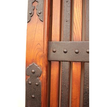 重厚鉄金具総欅格子蔵戸　W553 