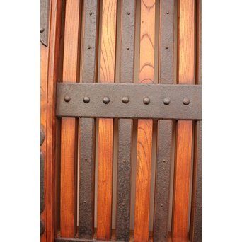 重厚鉄金具総欅格子蔵戸　W553 