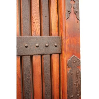 重厚鉄金具総欅格子蔵戸　W553 