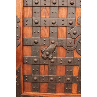 重厚鉄金具総欅格子蔵戸　W553 