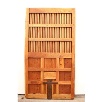 重厚鉄金具総欅格子蔵戸　W553 