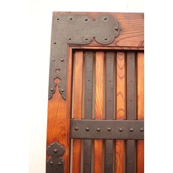 重厚鉄金具総欅格子蔵戸　W553 