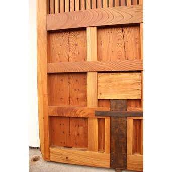 重厚鉄金具総欅格子蔵戸　W553 