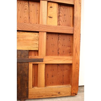 重厚鉄金具総欅格子蔵戸　W553 