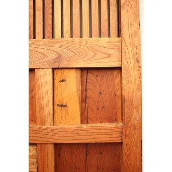 重厚鉄金具総欅格子蔵戸　W553 