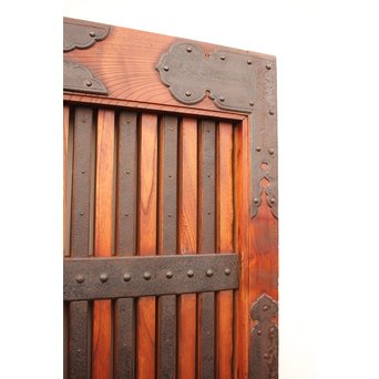 重厚鉄金具総欅格子蔵戸　W553 