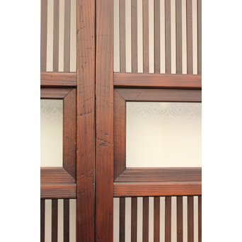 七宝繋ガラス 細身格子戸 4枚1組　L885 