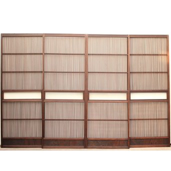 七宝繋ガラス 細身格子戸 4枚1組　L885