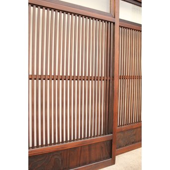 七宝繋ガラス 細身格子戸 4枚1組　L885 