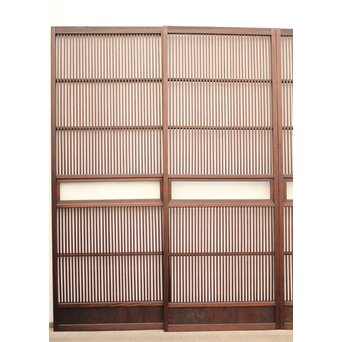 七宝繋ガラス 細身格子戸 4枚1組　L885 