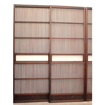 七宝繋ガラス 細身格子戸 4枚1組　L885 