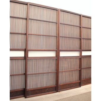 七宝繋ガラス 細身格子戸 4枚1組　L885 