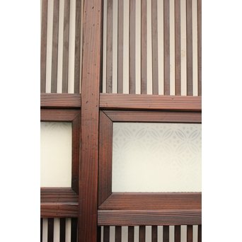 七宝繋ガラス 細身格子戸 4枚1組　L885 