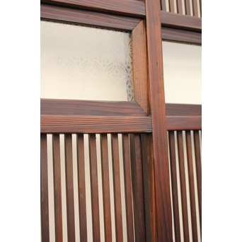 七宝繋ガラス 細身格子戸 4枚1組　L885 