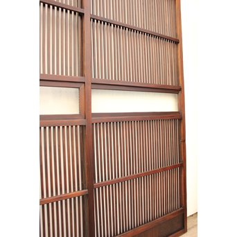 七宝繋ガラス 細身格子戸 4枚1組　L885 