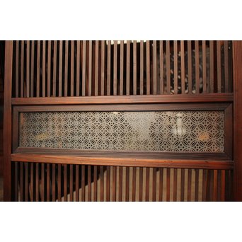 七宝繋ガラス 細身格子戸 4枚1組　L885 