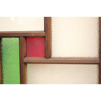 波兎のエッチングガラス戸色ガラスの建具 2枚1組　GD1071 