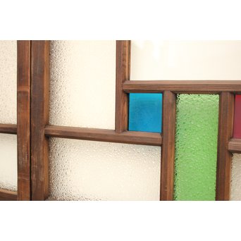 波兎のエッチングガラス戸色ガラスの建具 2枚1組　GD1071 