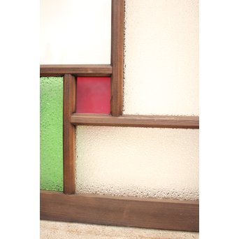 波兎のエッチングガラス戸色ガラスの建具 2枚1組　GD1071 