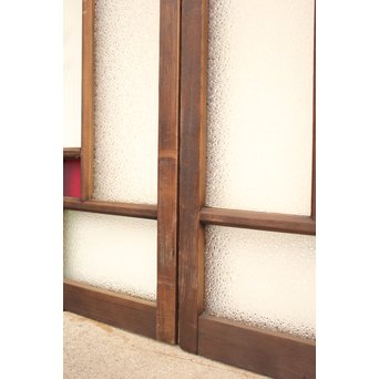 波兎のエッチングガラス戸色ガラスの建具 2枚1組　GD1071 