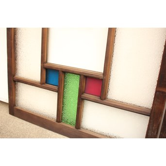 波兎のエッチングガラス戸色ガラスの建具 2枚1組　GD1071 