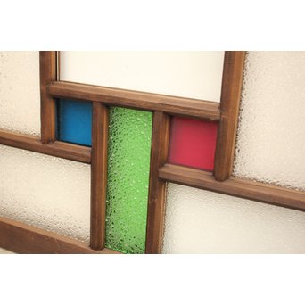 波兎のエッチングガラス戸色ガラスの建具 2枚1組　GD1071 