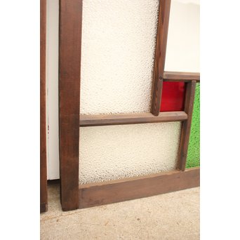 波兎のエッチングガラス戸色ガラスの建具 2枚1組　GD1071 