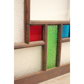 波兎のエッチングガラス戸色ガラスの建具 2枚1組　GD1071 