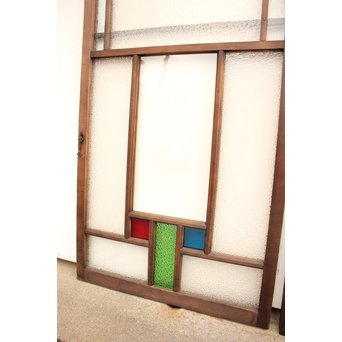 波兎のエッチングガラス戸色ガラスの建具 2枚1組　GD1071 